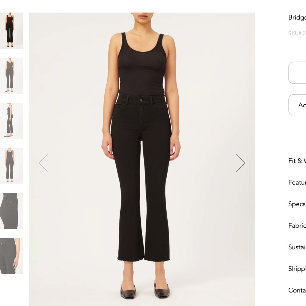 DL1961 Bridget Boot High Rise Crop 27" Black Combo Jeans